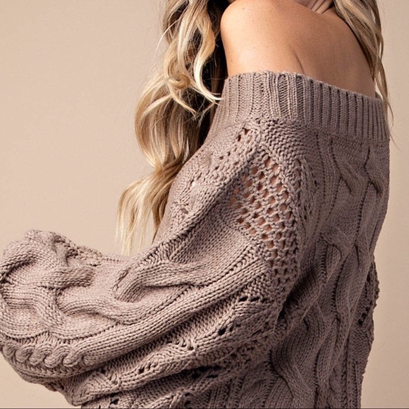 ❤️ LAST ONE! Mocha Loose Knit Oversized Sweater - Picture 7 of 7